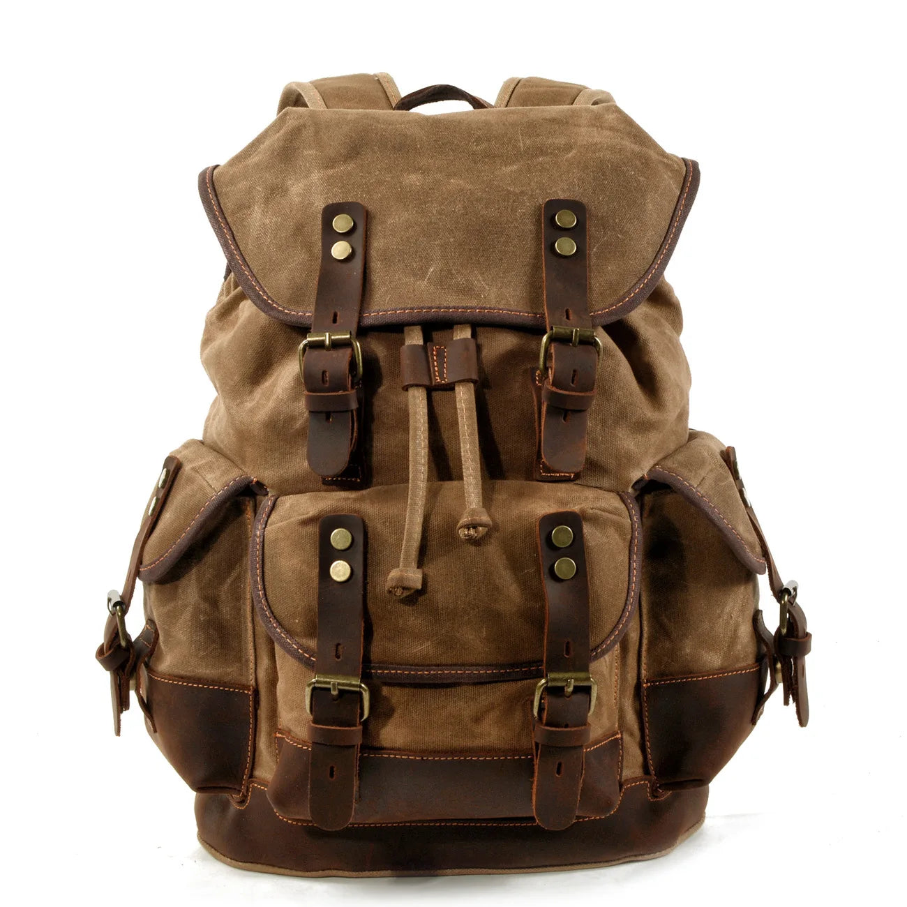 Canvas Leather Travel Backpack