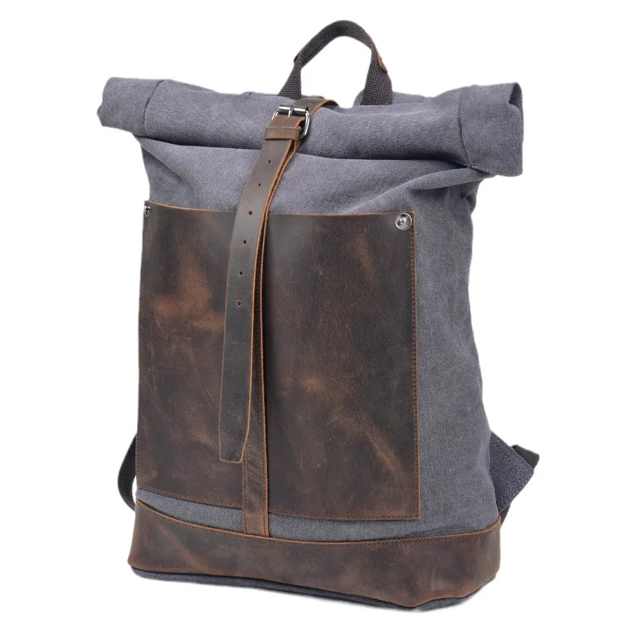 Canvas and Leather Travel Backpack