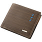 Men's Striped Leather Wallet with Multi-Function Card Holder