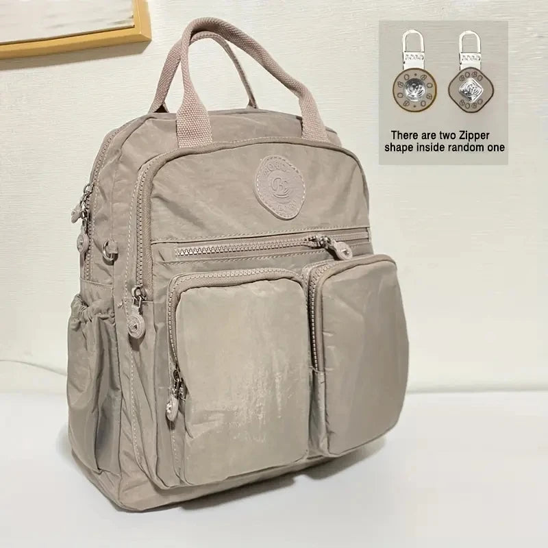 Women's Waterproof Nylon Laptop Backpack - Multi-Pocket Travel & School Bag