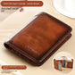 Men's Genuine Leather RFID Trifold Wallet - Vintage Slim Design