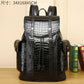 Crocodile Pattern Leather Travel Backpack