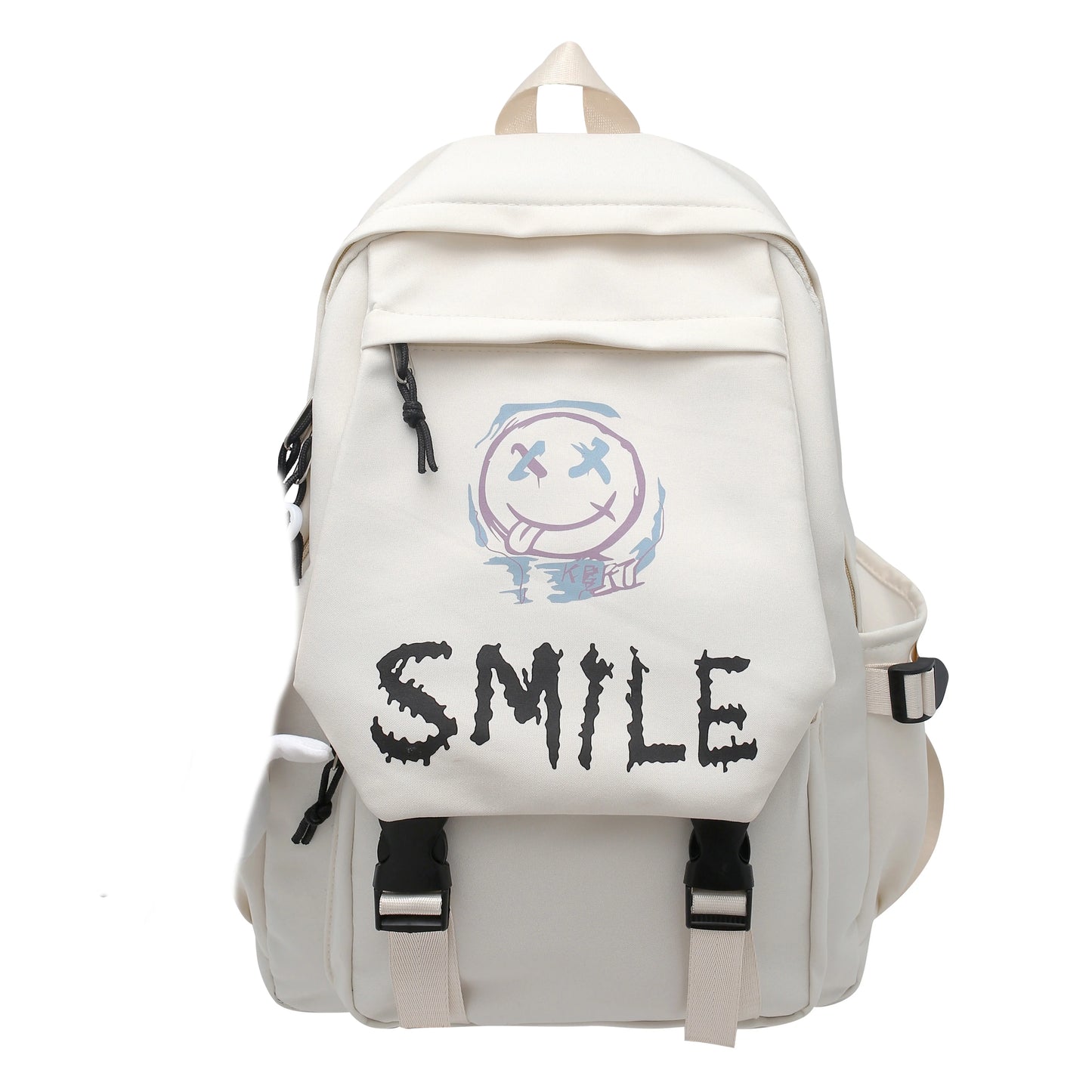 Preppy Nylon Backpack - Kawaii Large School Bag Double Handle