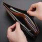 Men's Striped Leather Wallet with Multi-Function Card Holder
