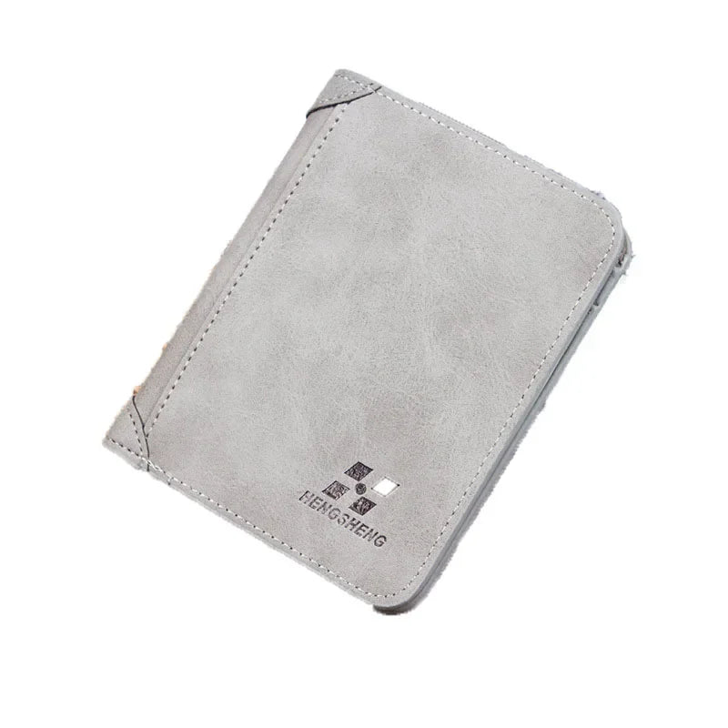 MOONBIFFY Men's Frosted Leather Wallet - Retro Two-Fold Design