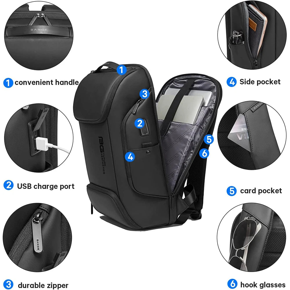 Business Travel Backpack with USB Charging Port