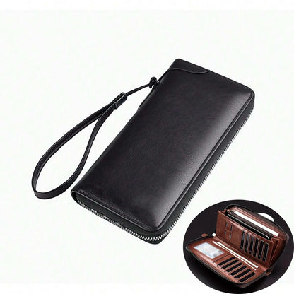Men's Long RFID Blocking PU Leather Wallet Business Clutch