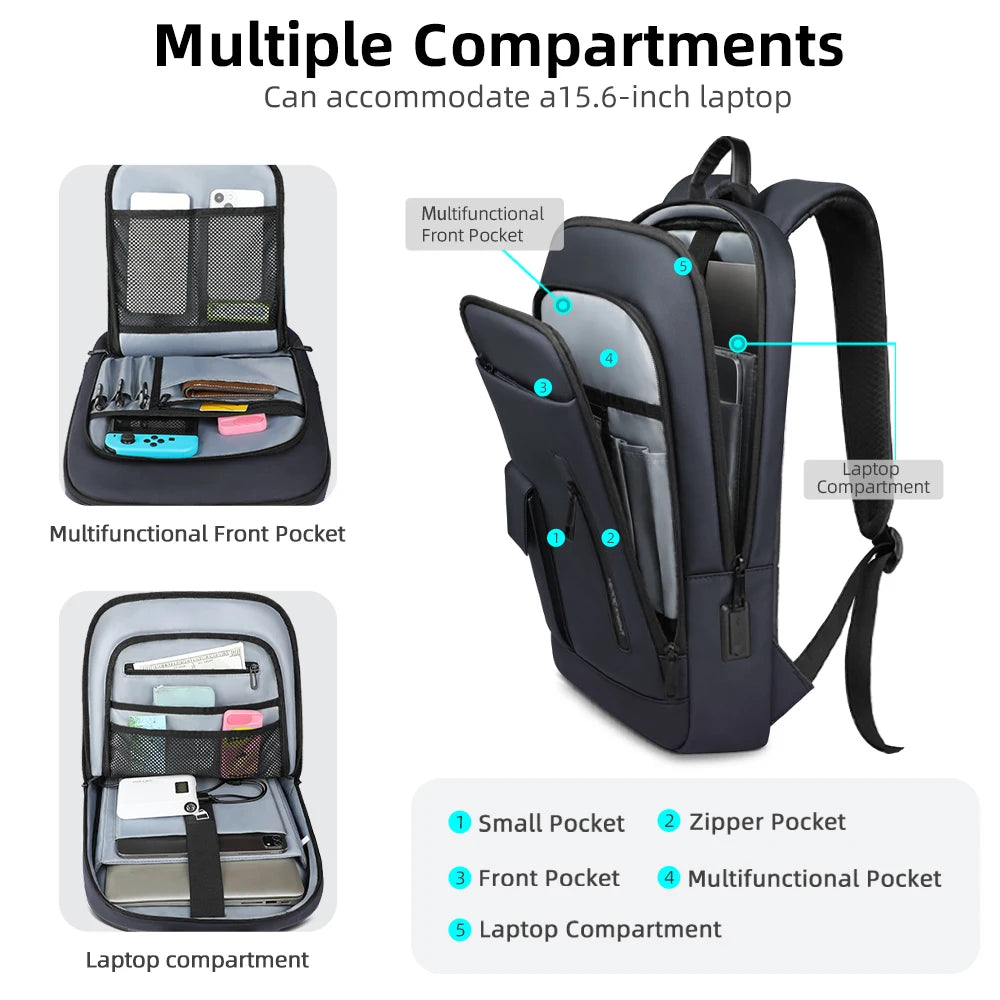 Heroic Knight 15.6"/17" Laptop Backpack - USB Charging Waterproof Business Bag