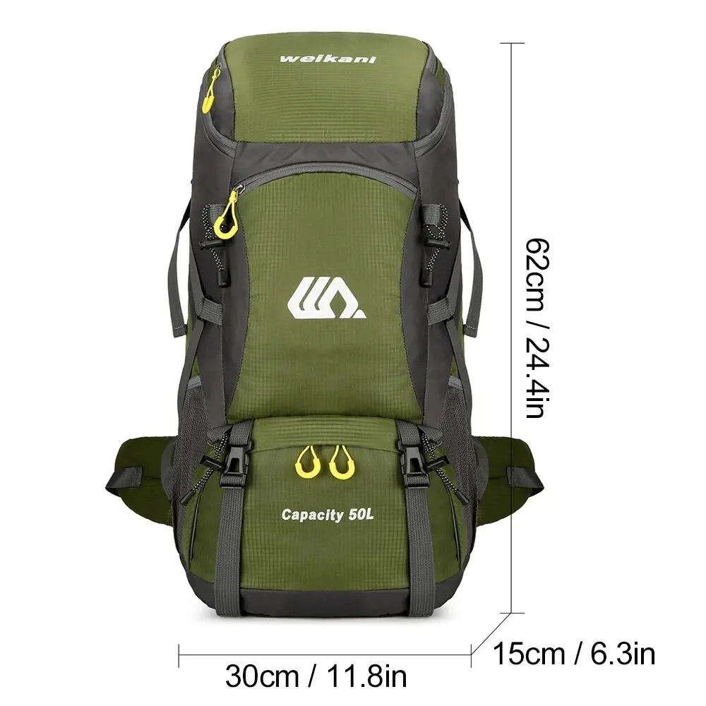 Rilibegan 50L Multifunctional Hiking Backpack - Outdoor Climbing Fishing Pack