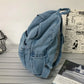 YIYUEQIANLI Gray Denim Backpack - Leisure Travel Fashion Schoolbag