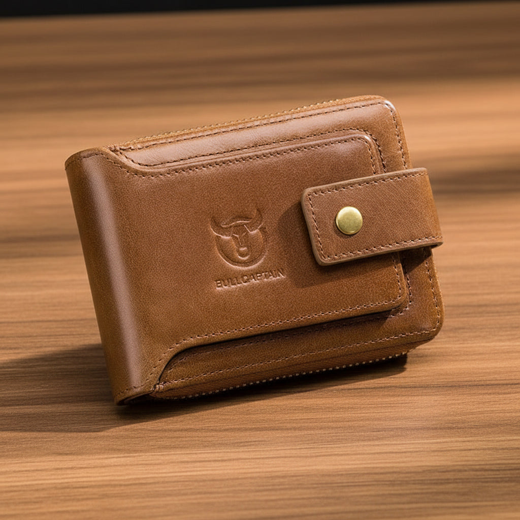 CONTACT'S Crazy Horse Leather Wallet - Men's Casual Coin Purse