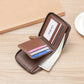 Men's RFID Trifold Wallet with ID Window - Retro PU Leather