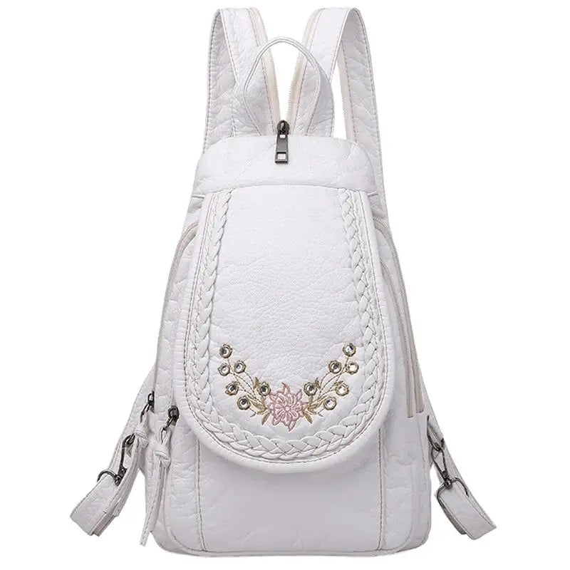 LANYIBAIGE Soft Washed Leather Backpack - Cute Small School Bag for Girls