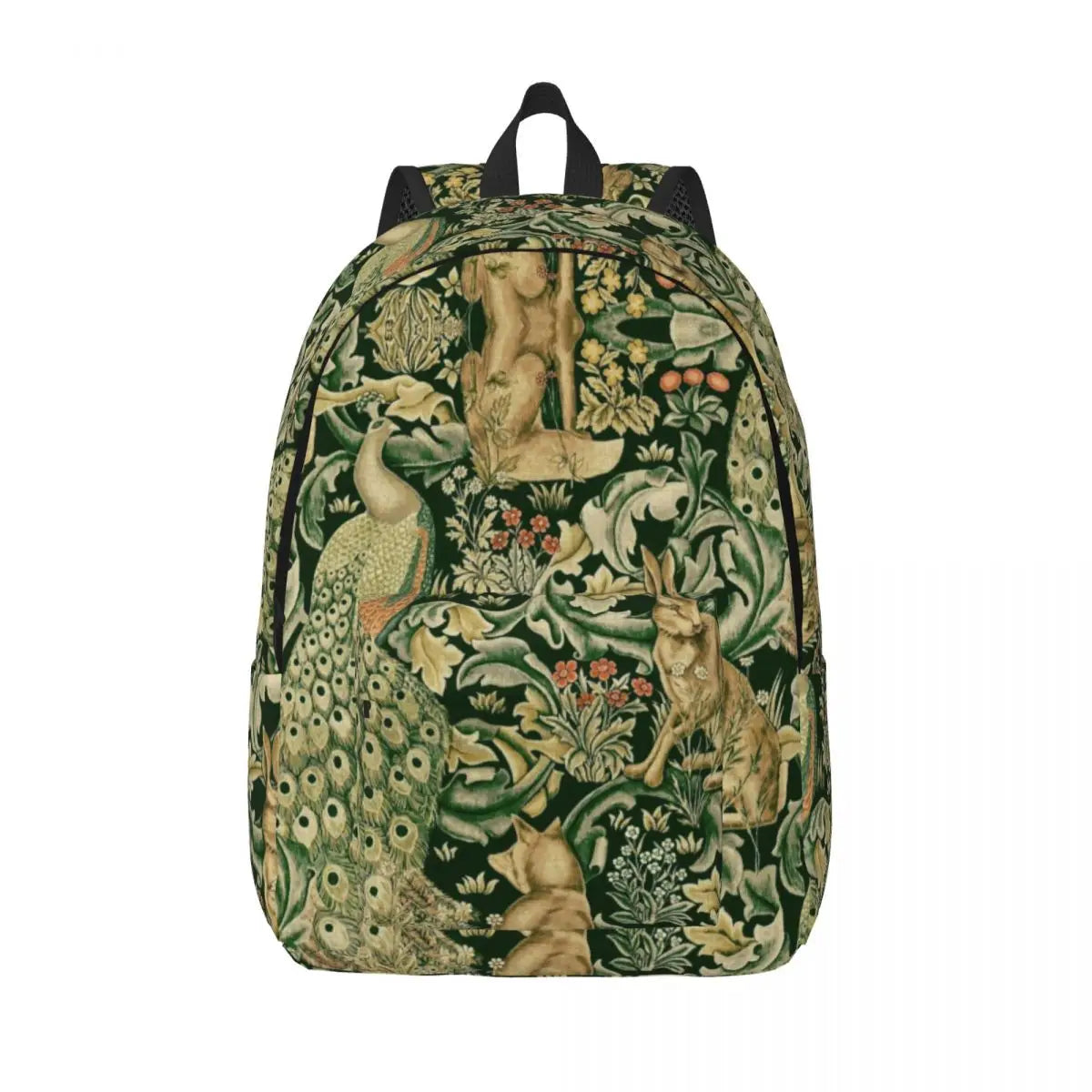 William Morris Tree of Life Canvas Backpack - Floral Art 15 Inch Laptop Bag