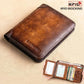 Men's Genuine Leather RFID Trifold Wallet - Vintage Slim Design