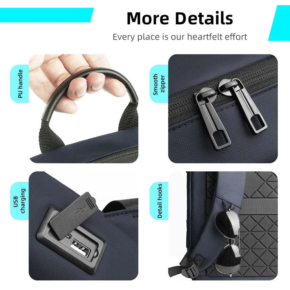 Heroic Knight 15.6"/17" Laptop Backpack - USB Charging Waterproof Business Bag