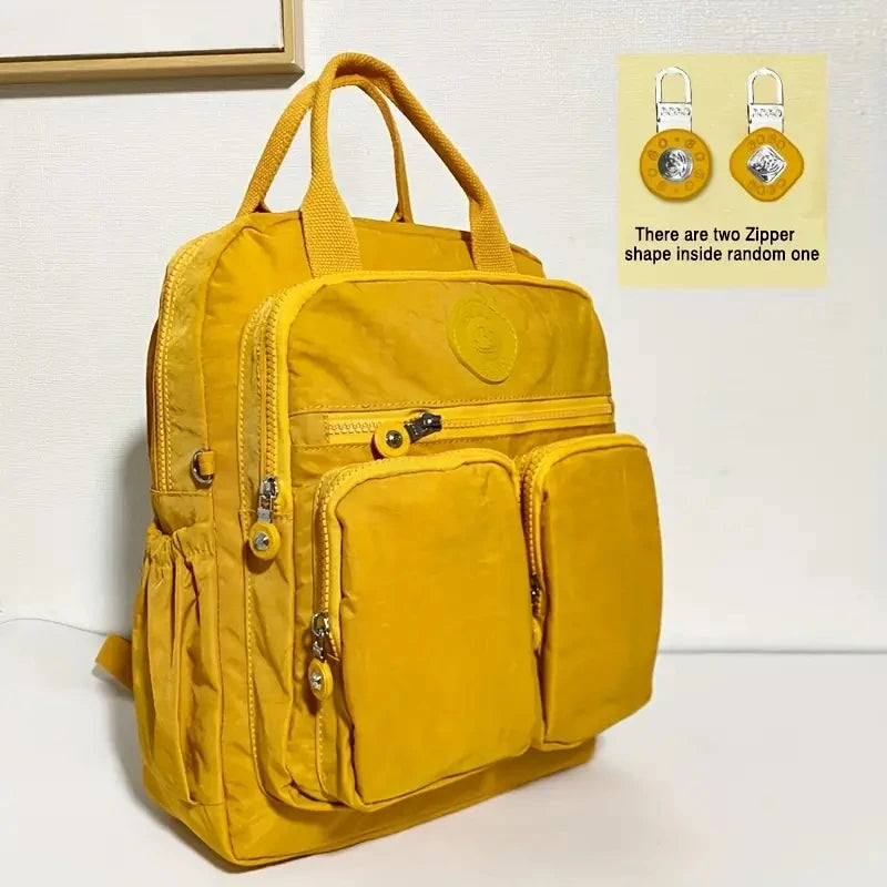 Women's Waterproof Nylon Laptop Backpack - Multi-Pocket Travel & School Bag