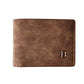 MOONBIFFY Men's Frosted Leather Wallet - Retro Two-Fold Design