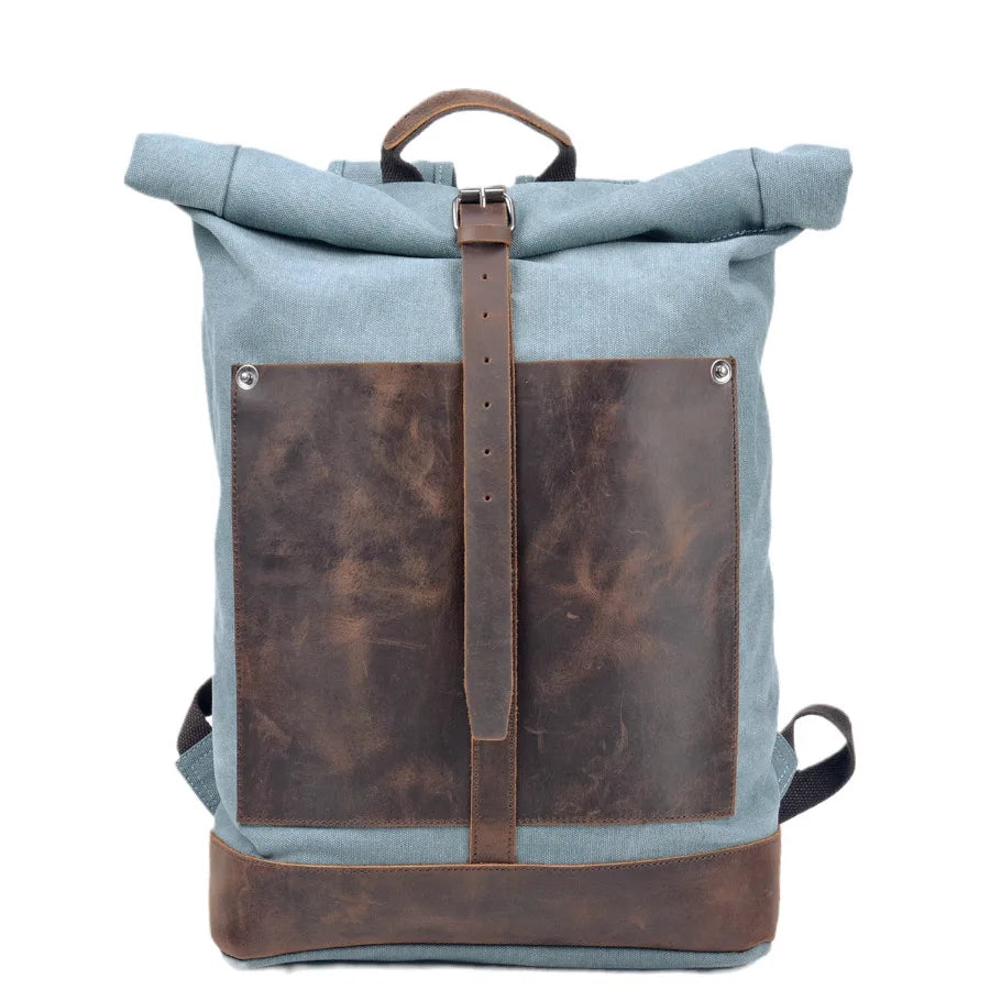 Canvas and Leather Travel Backpack