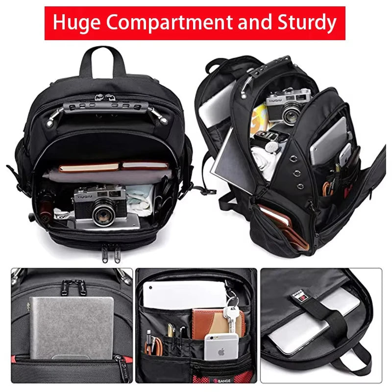 45L Travel Backpack with USB Charging Port - 15.6" Laptop Backpack with Anti-Theft Design